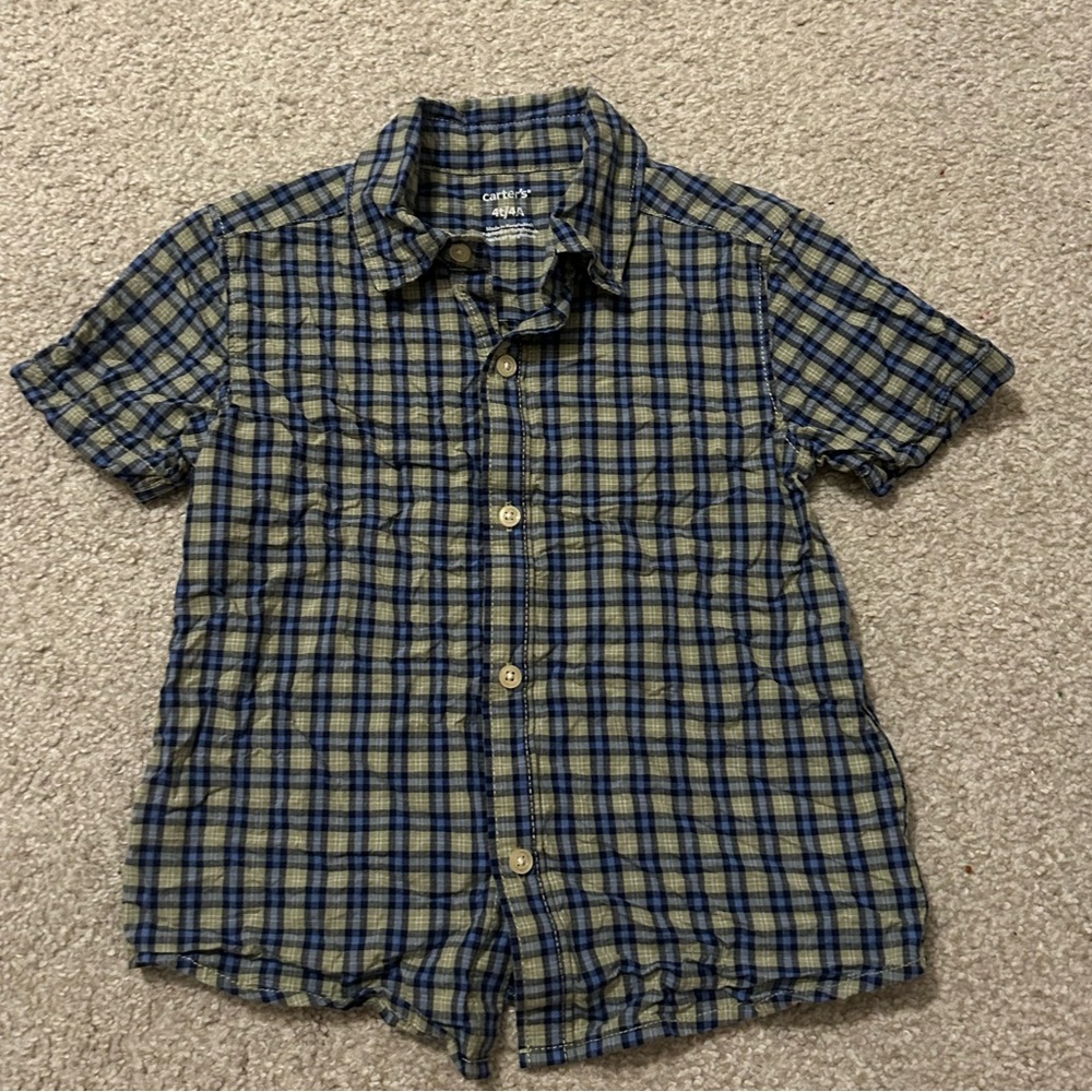 NWOT Blue Green Short Sleeve Shirt